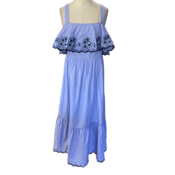 KATE SPADE Broome Street Daisy Embroidered Patio Dress
Blue Ruffled Dress - Picture 10 of 11